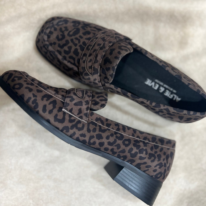 Alfie & Evie Vivid Brown Leopard Loafer