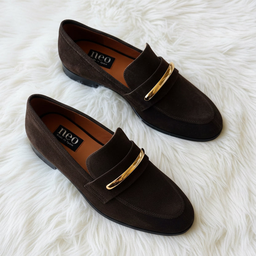 Neo Shoe Loafer Choc Suede Basket Colombia 25517-614A