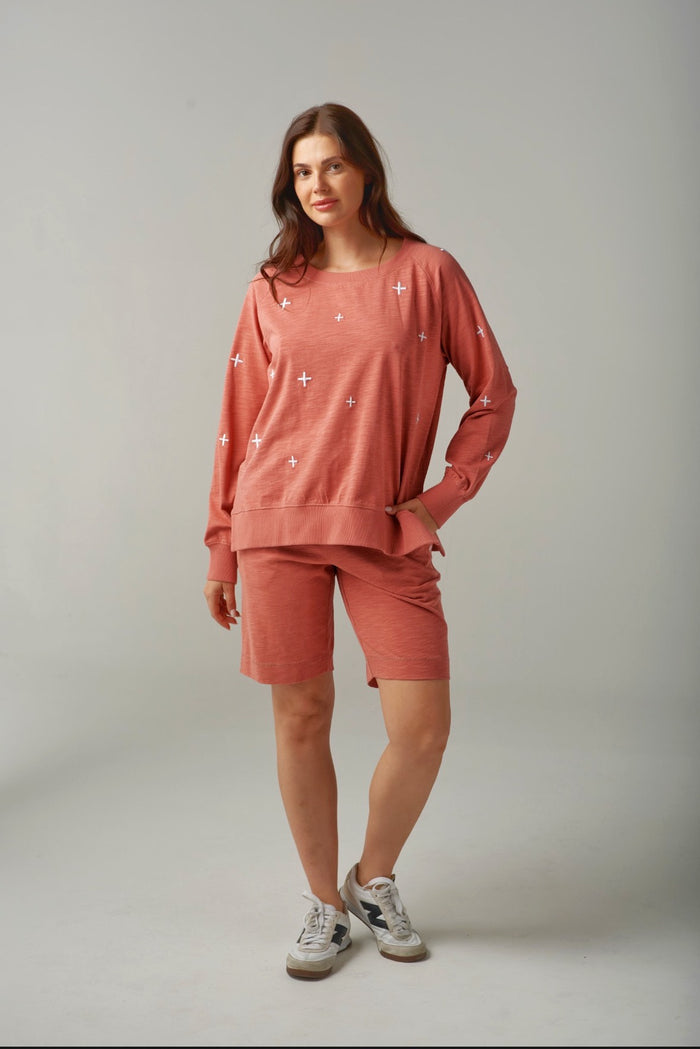 Cloth Paper Scissors Cross Sweater Terracotta