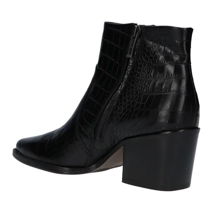 Paul Green Black Croc Ankle Boots 9780-026