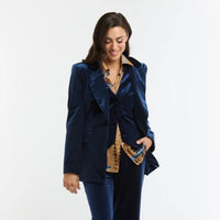 Italian Star Jacket Velvet Navy ISV2228