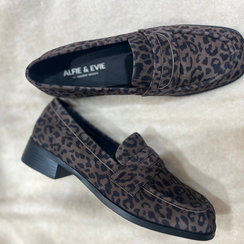 Alfie & Evie Vivid Brown Leopard Loafer