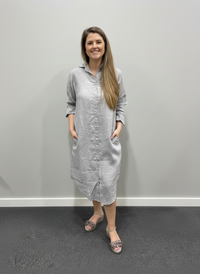 Frockk Dress Elena Linen Pewter