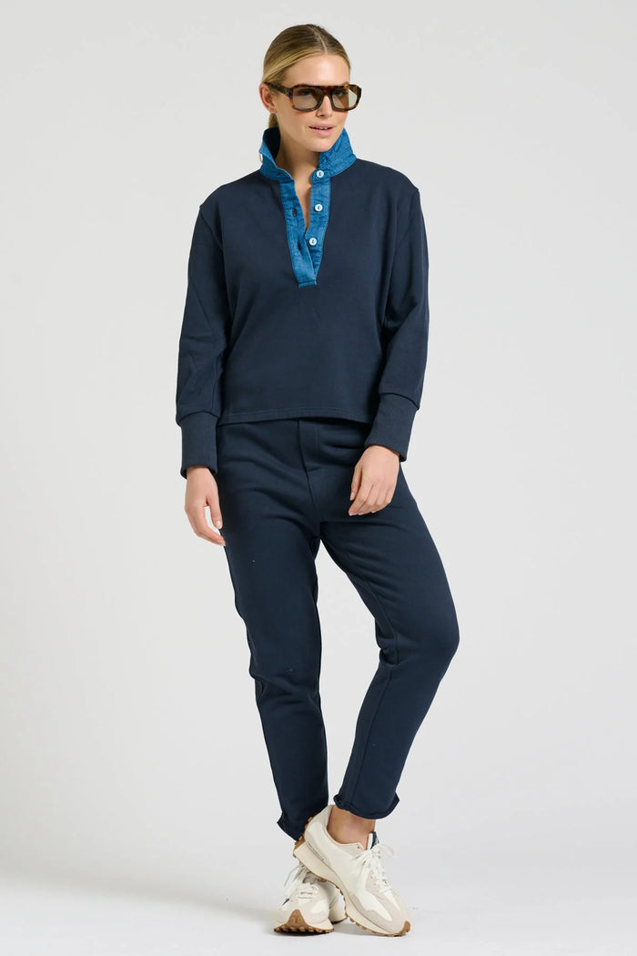Shirty Rugby Sweatshirt - French Navy / Vintage Denim