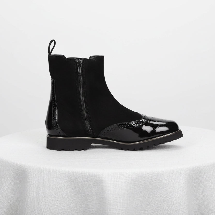Sioux Boot Black Patent Toe Meredith 751