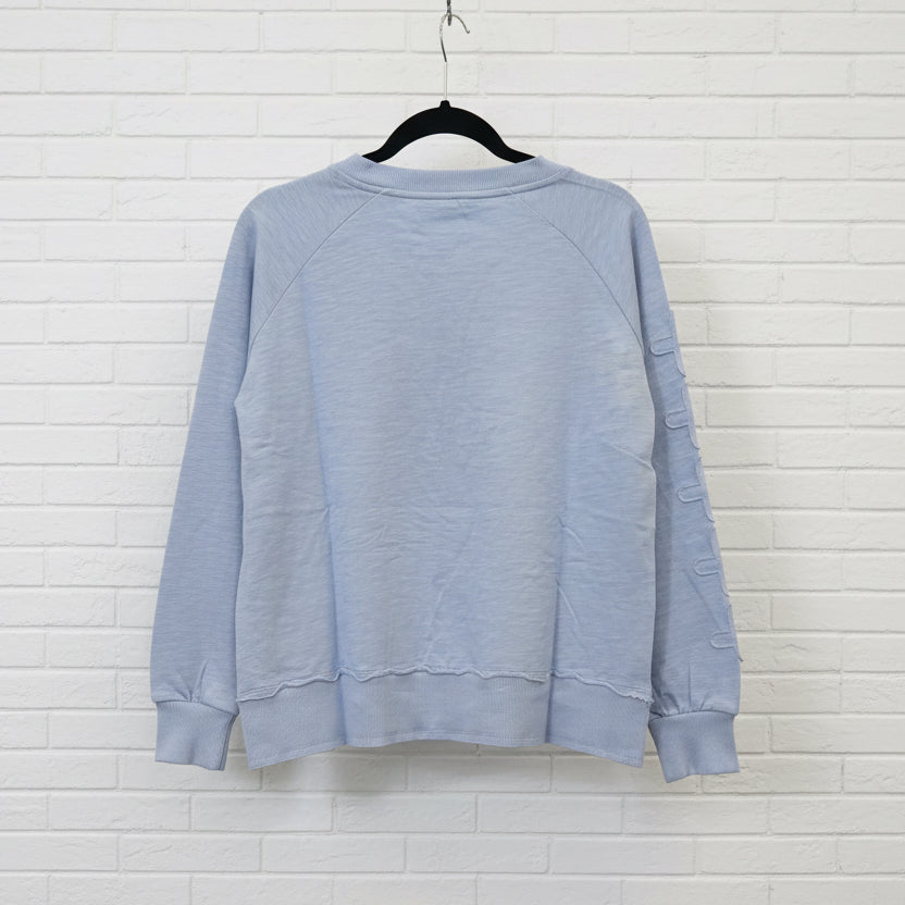 Cloth + Paper + Scissors Sweater The Face Cross Sky Blue C1857