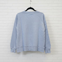 Cloth + Paper + Scissors Sweater The Face Cross Sky Blue C1857