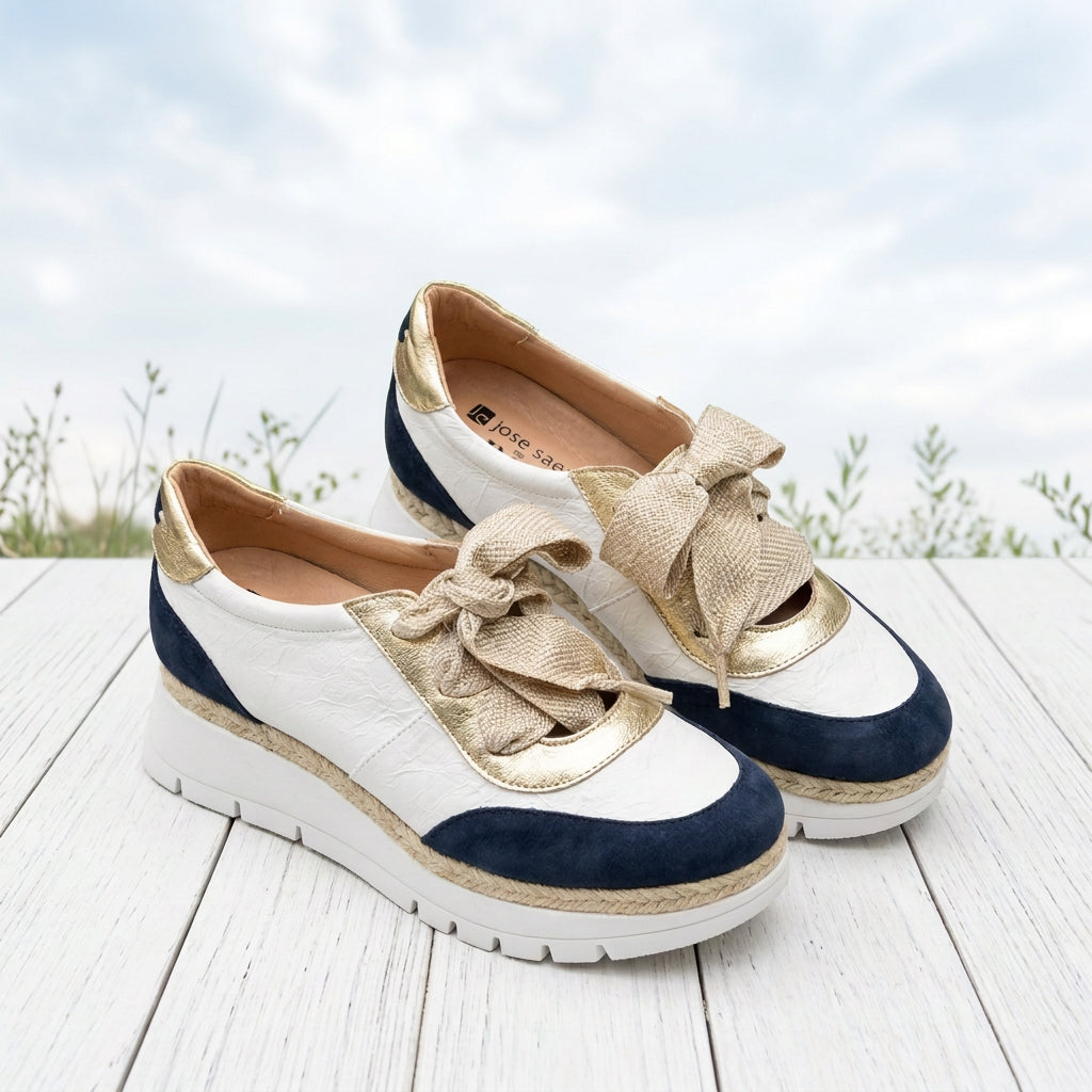 Jose Saenz Sneaker Velour Navy/White JS-2315