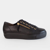 Paul Green Black /Gold Flatform Sneaker 5006-136