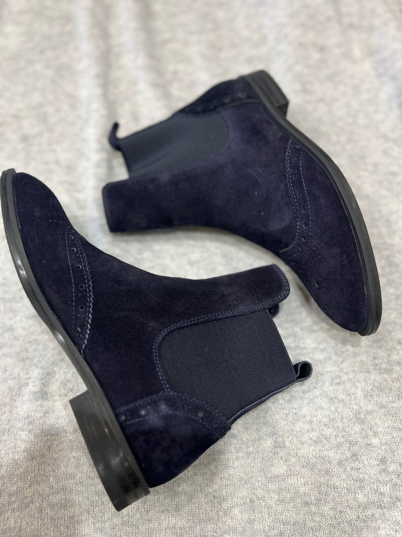 Sempre Di Navy Suede Chelsea Boot 9653
