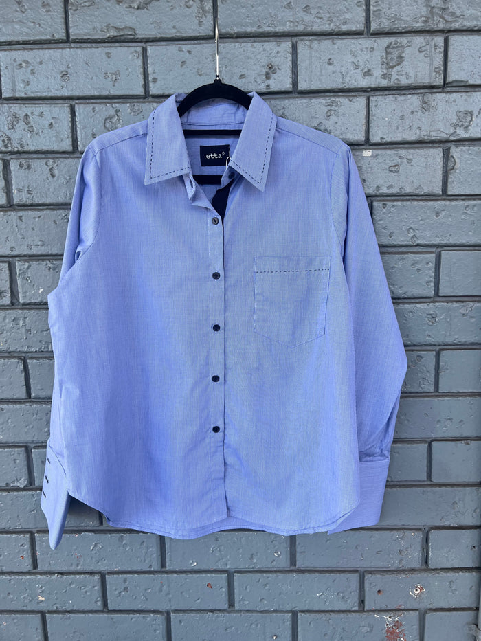 Etta Hand Stitch Shirt Blue W2502