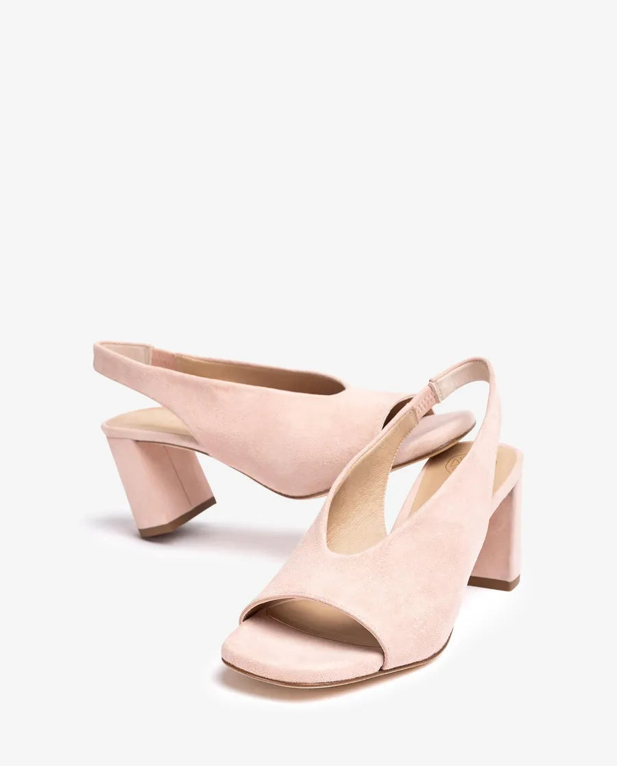 Unisa Suede Peep Toe Slingback Heel Mondy-KS pale pink