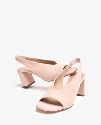 Unisa Suede Peep Toe Slingback Heel Mondy-KS pale pink