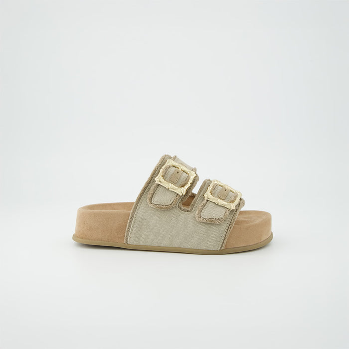 Paul Green Slide Beige Platform 6221-009