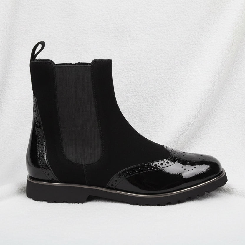 Sioux Boot Black Patent Toe Meredith 751