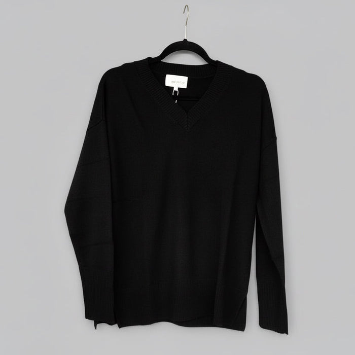 Bow and Arrow Jumper Black Classic V Neck