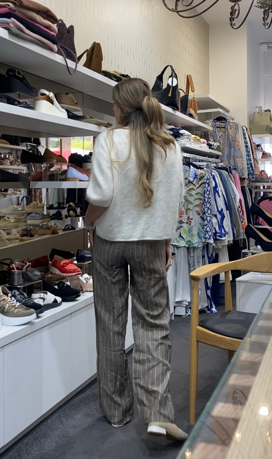 Etta Full Length Linen Brow/Cream Stripe