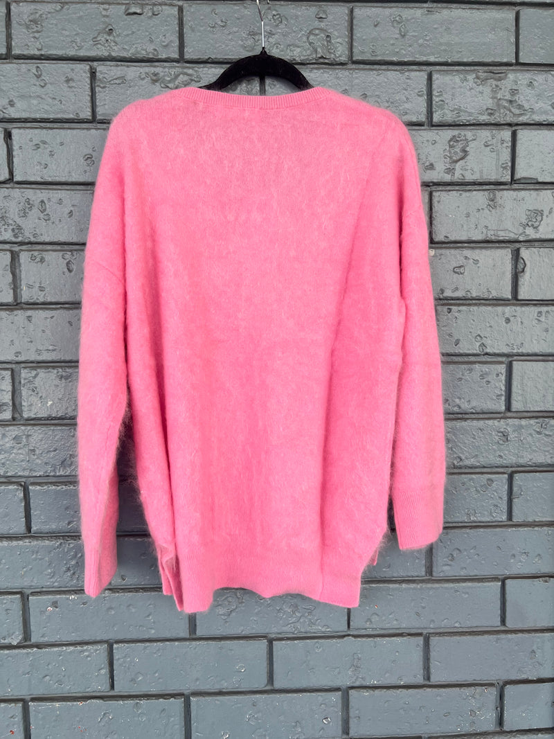 Mia Fratino Brushed Cashmere Scarlett Vee Strawberry Ice 24022