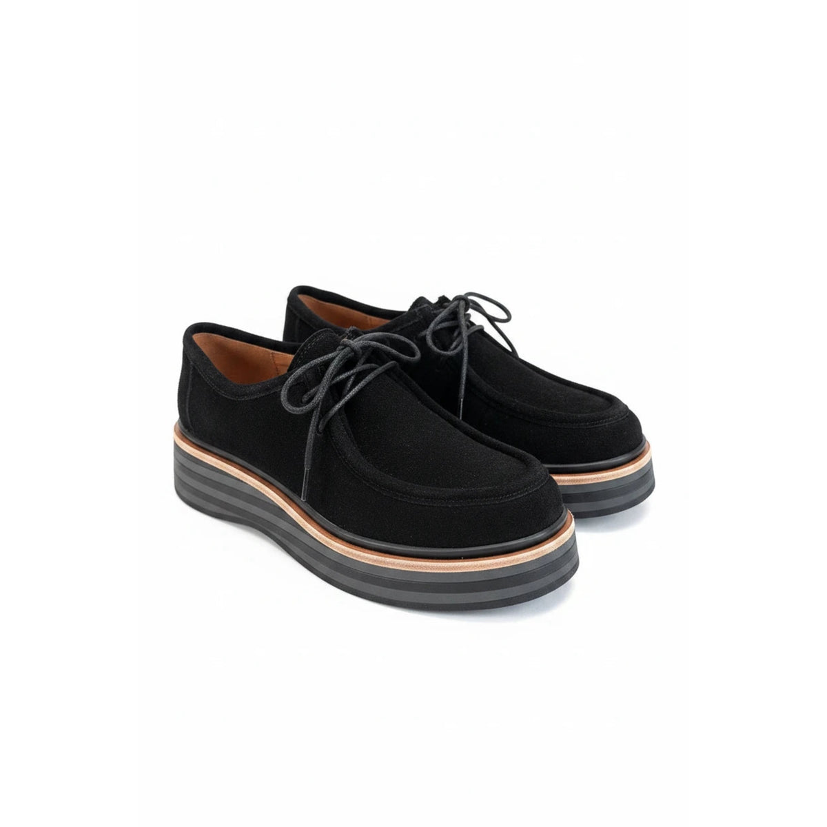 Alfie & Evie Lace Up Black Suede Millie