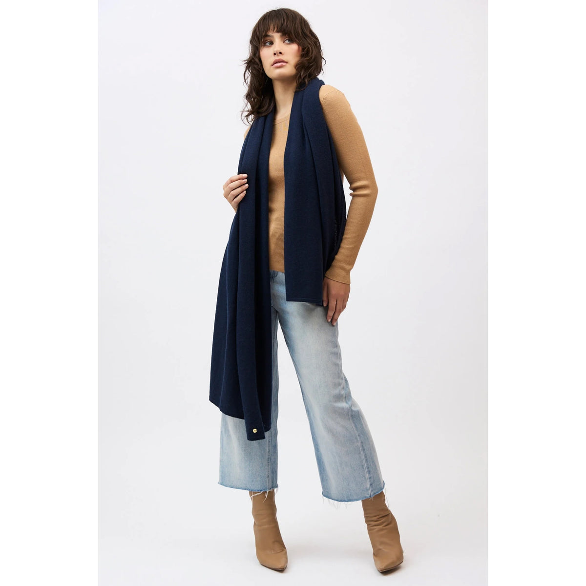 Mia Fratino Wrap Travel Cashmere Navy 20507