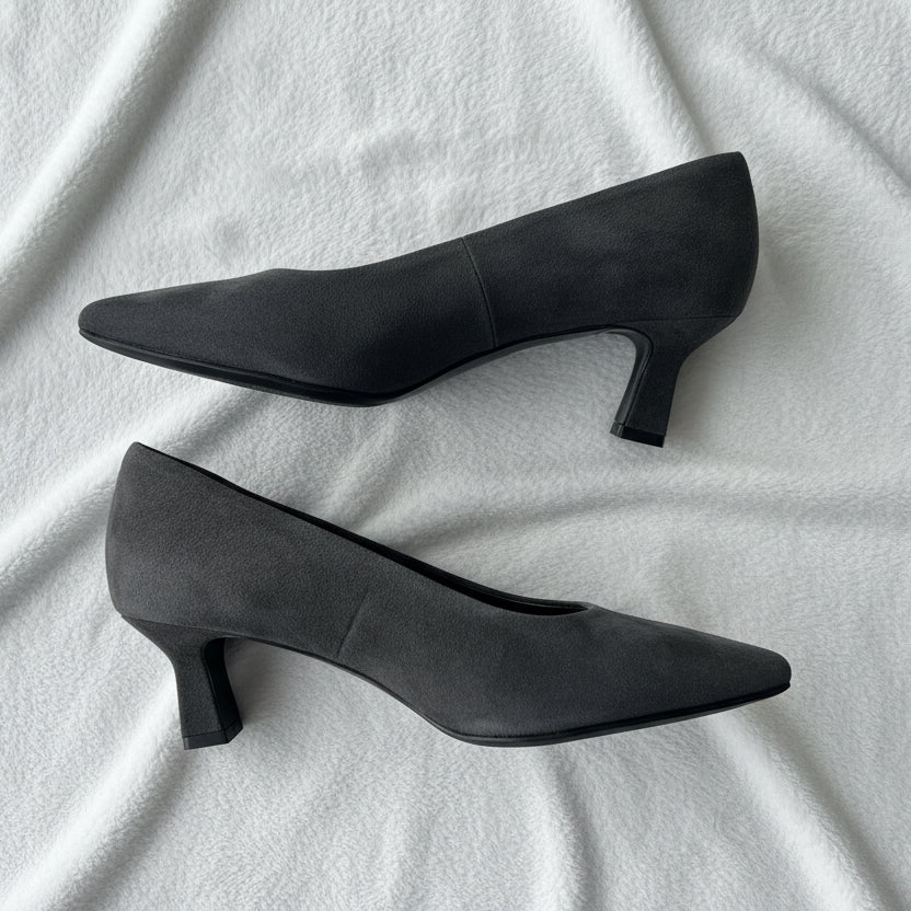 Sempre Di Heels Dark Grey Suede Faro01