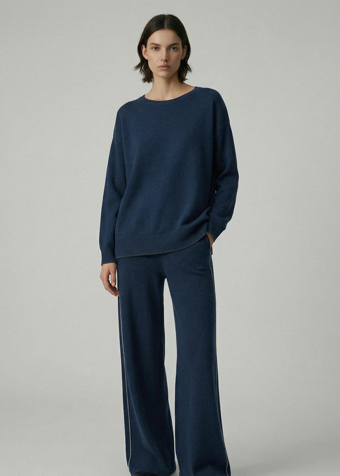 Aleger Sweater Cashmere Blend Storm Blue N.375