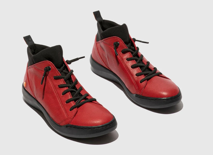 Softinos Red Leather Ankle Boot