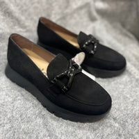 Wonders Loafer Black Suede A-2474