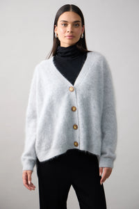 Mia Fratino Brushed Cashmere Mae Cardi Silver 24024
