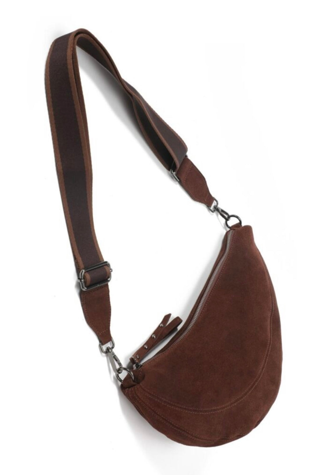 Hi Ho Bag Crescent Chocolate Suede