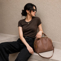 L’ora D'oro Bag Dark Tan Leather Jessie