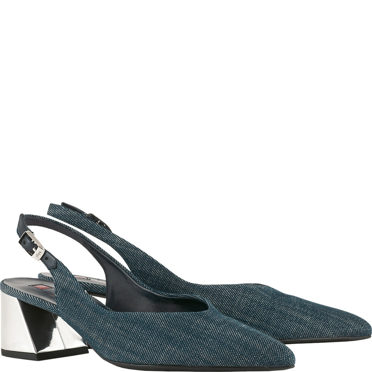 Hogl Calla Denim Sling Back Pumps 7 10 4609