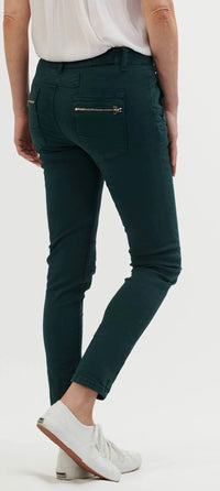 Italian Star Zip/Button Jeans Forrest Green 8123