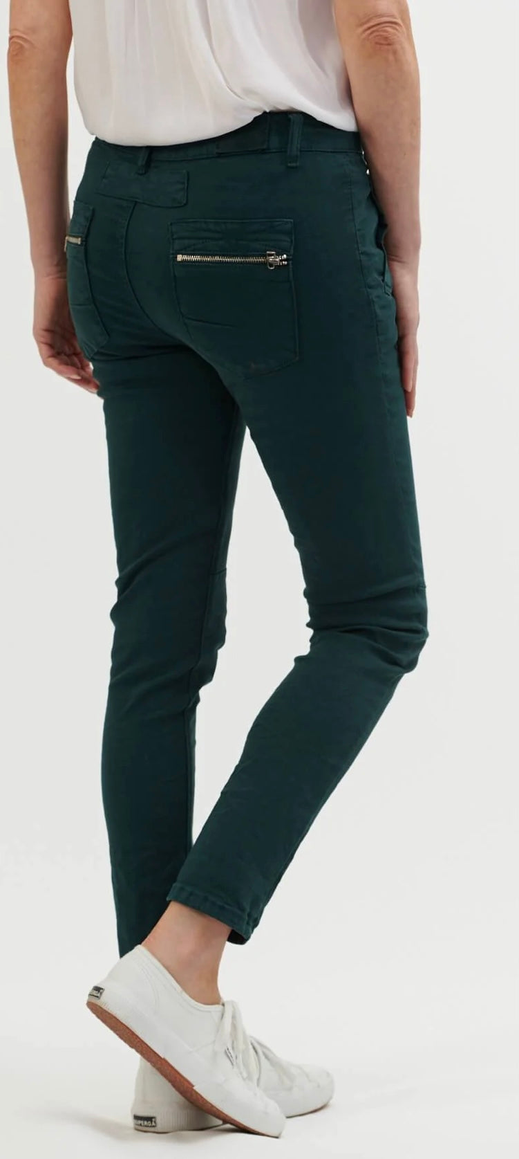 Italian Star Zip/Button Jeans Forrest Green 8123