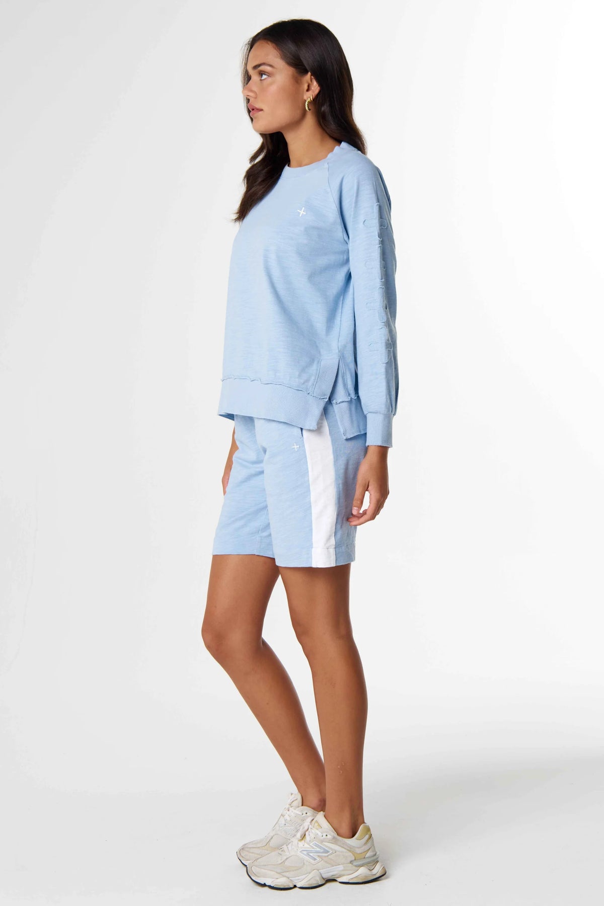 Cloth + Paper + Scissors Sweater The Face Cross Sky Blue C1857