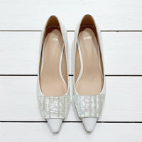 Zinda Court Shoe Patent White 3429