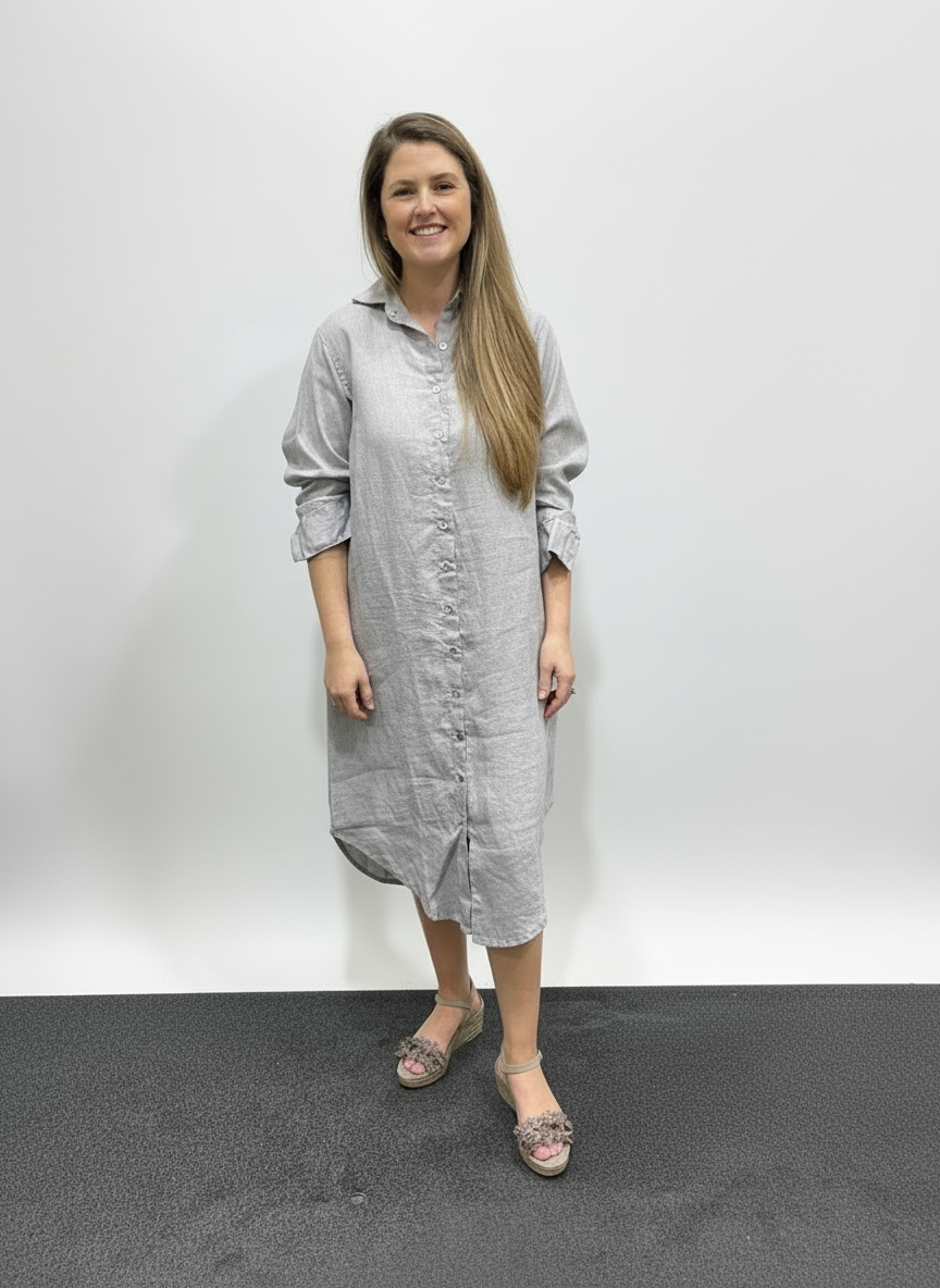 Frockk Dress Elena Linen Pewter
