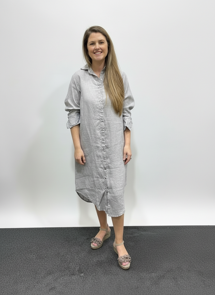 Frockk Dress Elena Linen Pewter