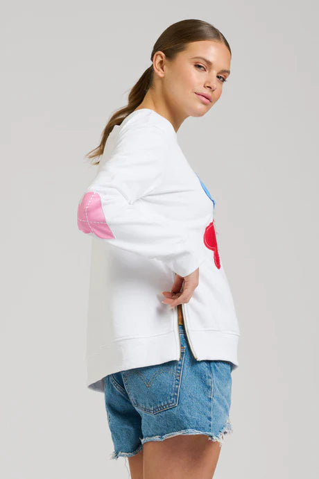 Est 1971 White Zipside Cotton Sweatshirt