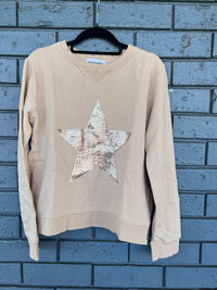 Sophie Moran Sweater Sequin Star Beige
