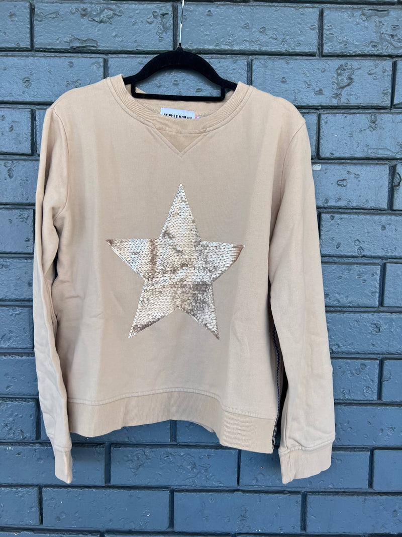 Sophie Moran Sweater Sequin Star Beige