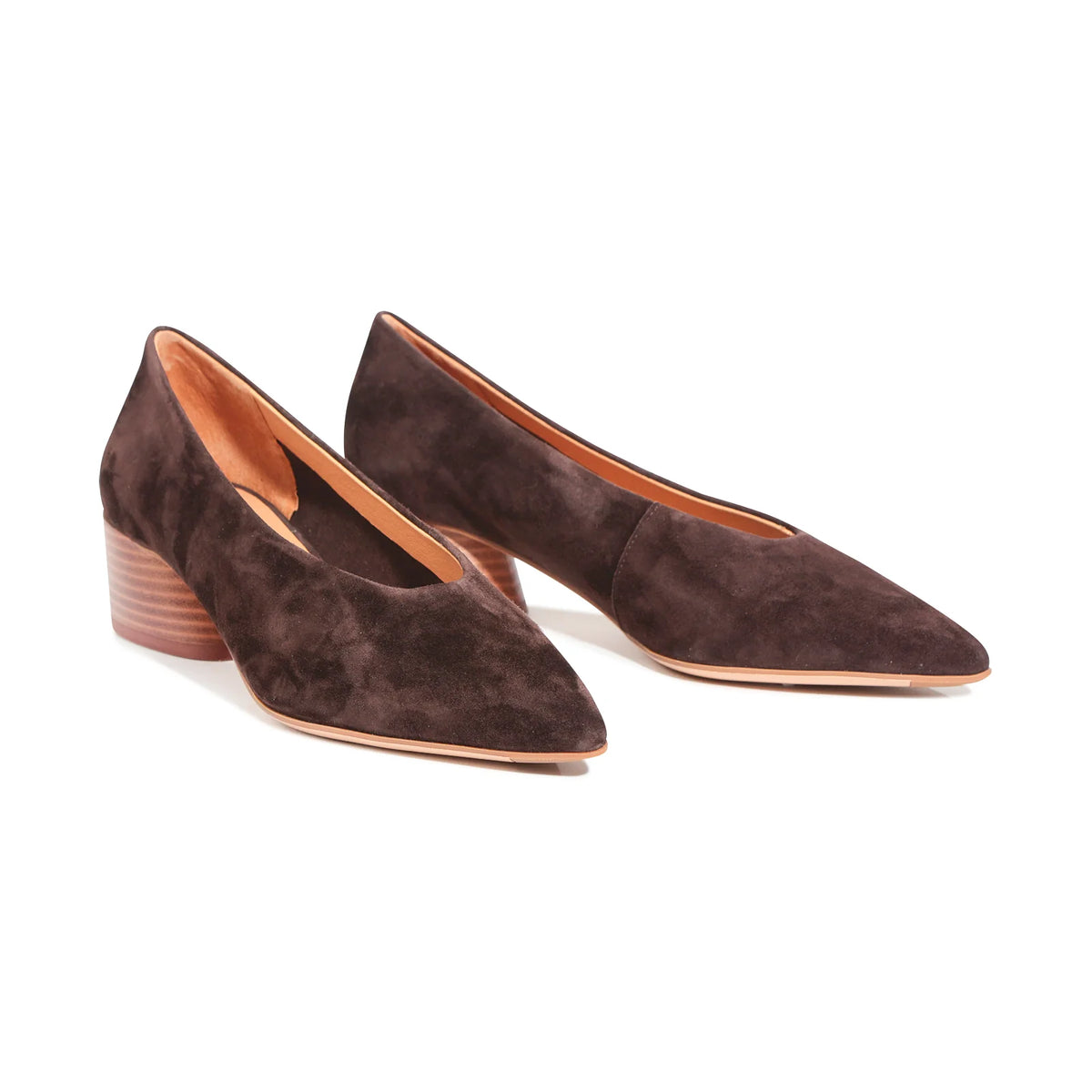 Eos Mid Heel Hatten Cocoa Suede