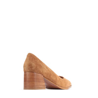 Eos Heeled Court Shoe Almond Suede