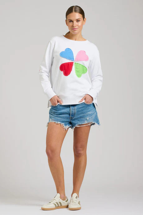 Est 1971 White Zipside Cotton Sweatshirt