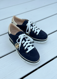 Luca Grossi Lace Up Navy Blue Suede H778M