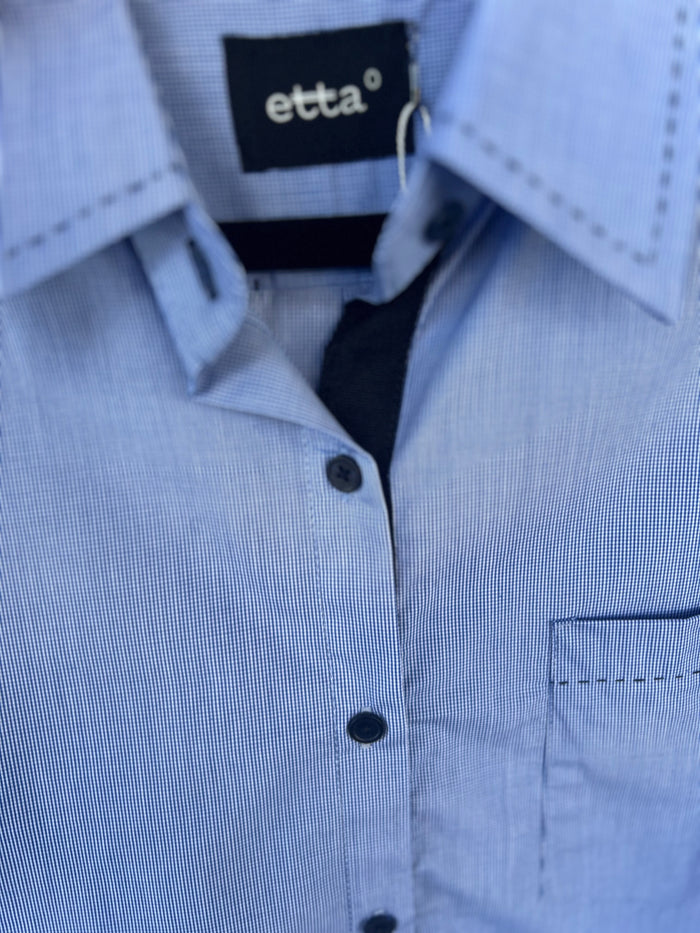 Etta Hand Stitch Shirt Blue W2502