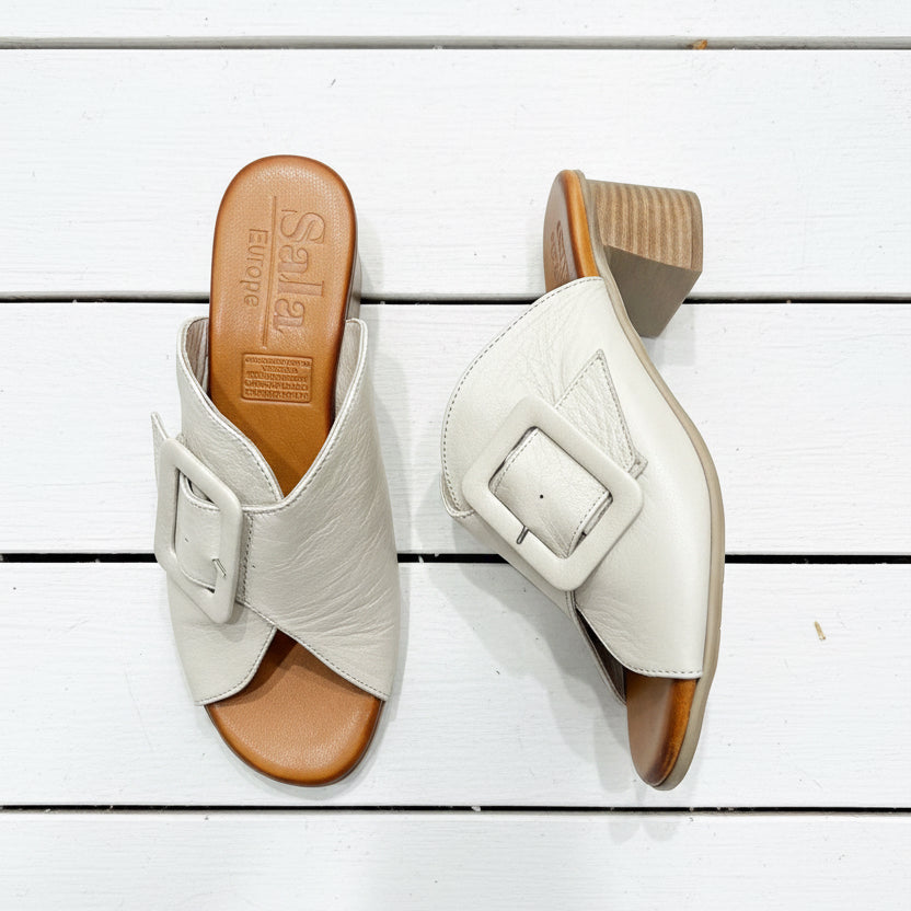Sala Slide Heeled Bone San Angel