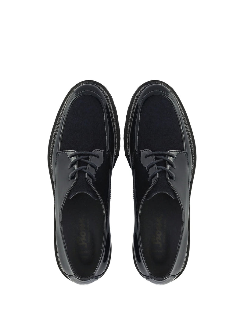 Sioux Black Patent/Suede Lace up 749H