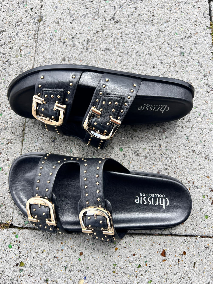 Chrissie Slide Star Black Stud