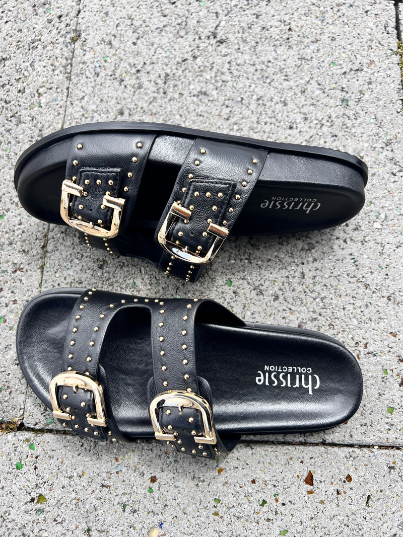 Chrissie Slide Star Black Stud